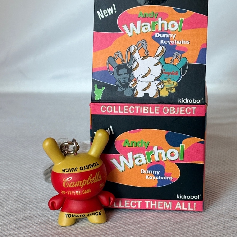 Kidrobot Andy Warhol Dunny Keychain - Red and Yellow